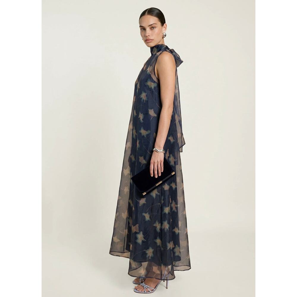 New NWT Caara Aletta navy flutter dress sz L $222 - Picture 2 of 8